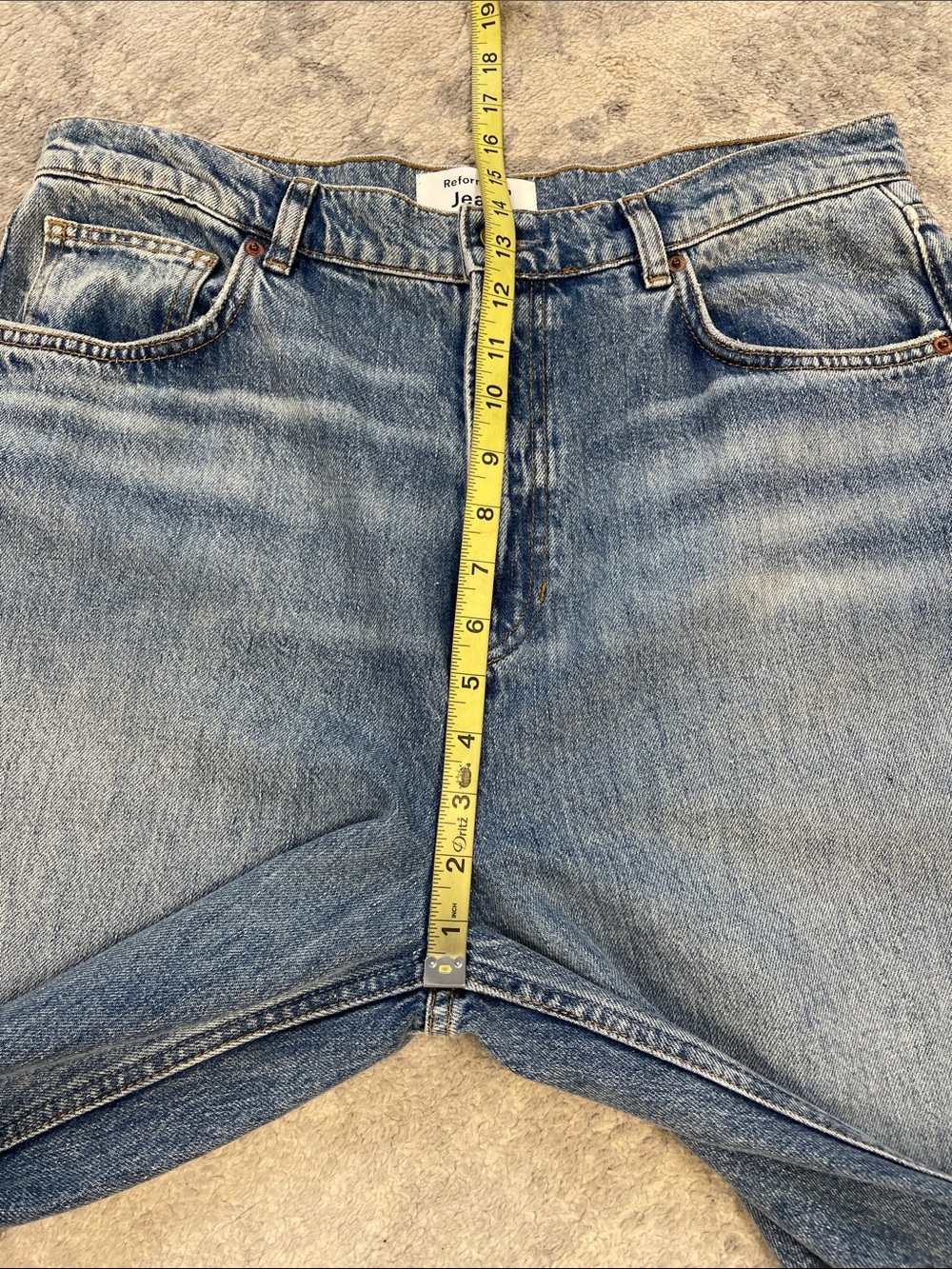 NWT Reformation Jeans Cary Cuffed High Rise Wide Leg Rigid Denver Wash Sz 31 - Picture 8 of 15